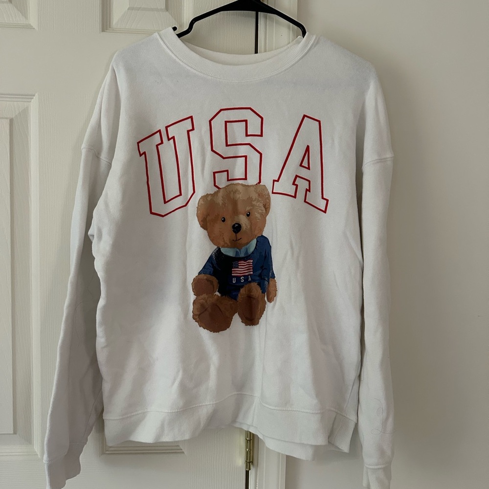Grayson Threads Cream Sweatshirt with Bear Graphic